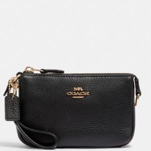 Coach Nolita 15” Black Leather Wristlet